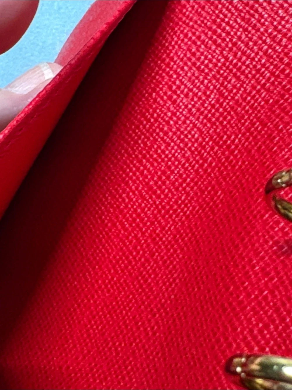 Louis Vuitton Damier Ebene Koala Agenda PM - Red Cross Grain Leather